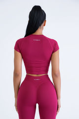 Essence Short Sleeve  Top – Merlot