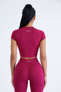 Essence Short Sleeve  Top – Merlot