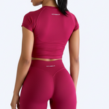 Essence Short Sleeve  Top – Merlot