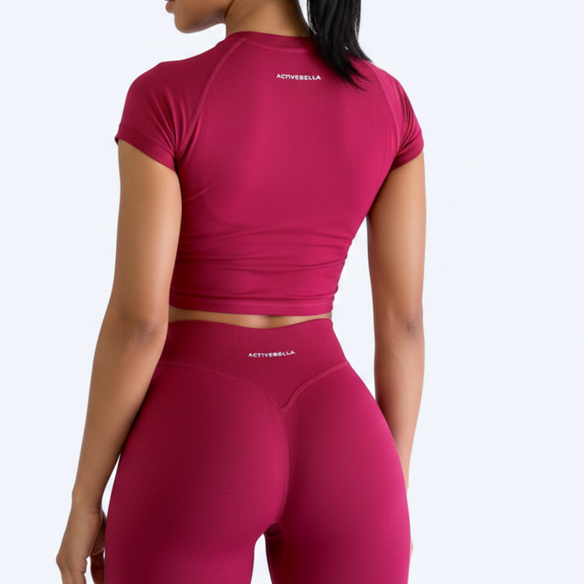 Essence Short Sleeve  Top – Merlot