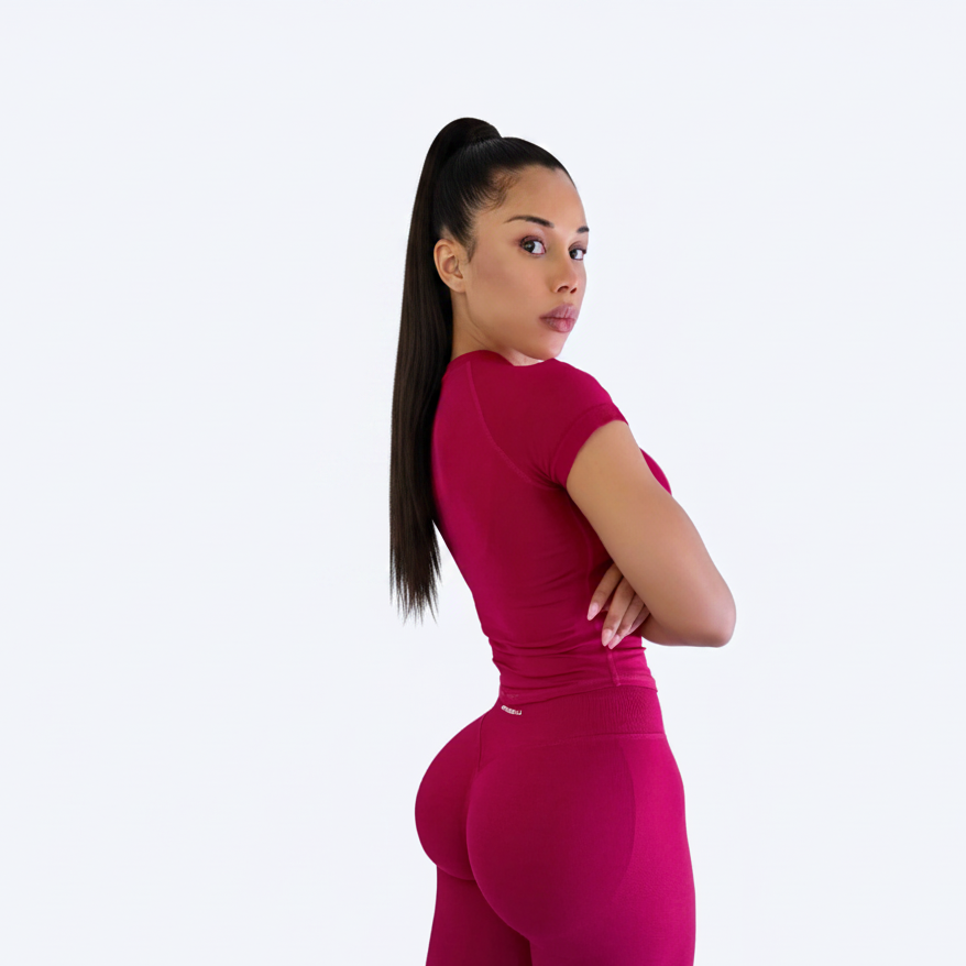 Essence Short Sleeve  Top – Merlot