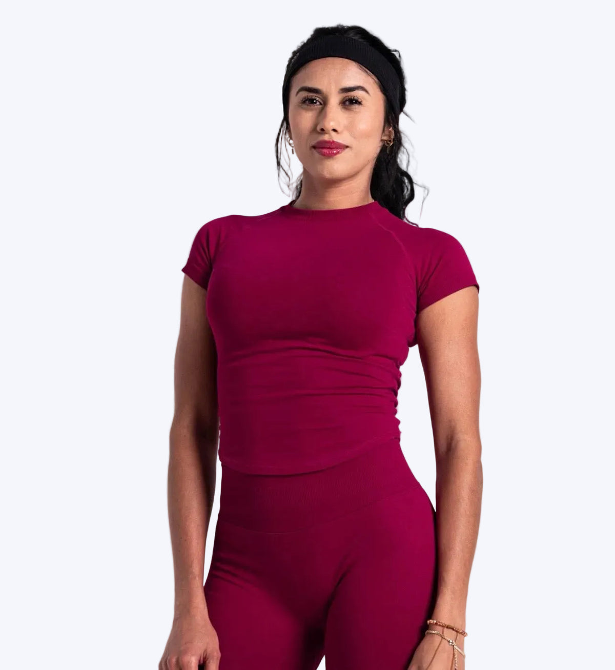 Essence Short Sleeve  Top – Merlot